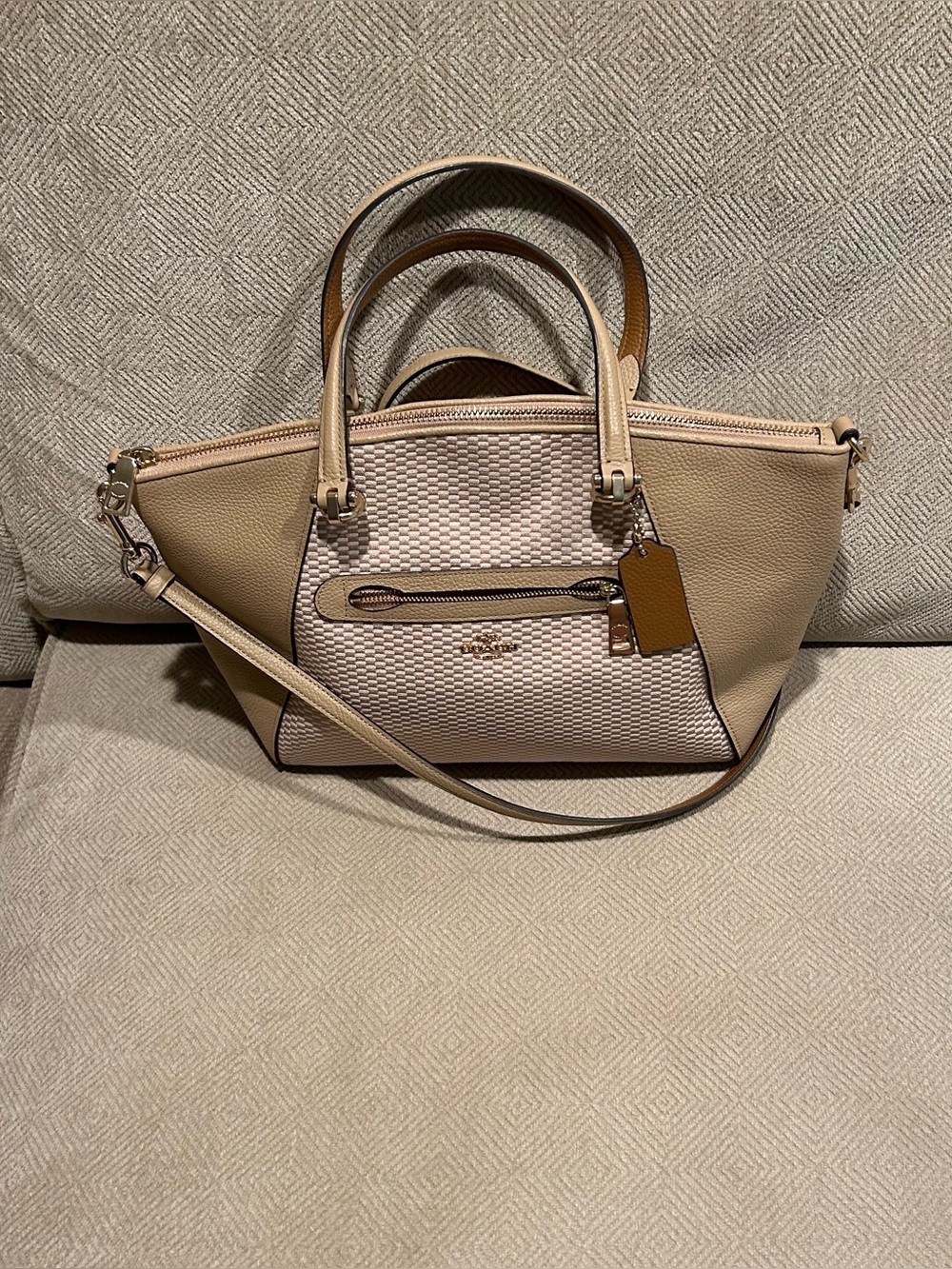 Coach legacy jacquard and pebbled leather prairie satchel bag style #29848
